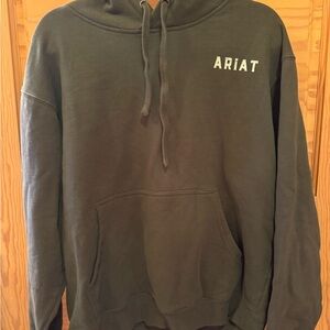Ariat Men's Dark Olive Crewneck Hoodie with Chest Logo